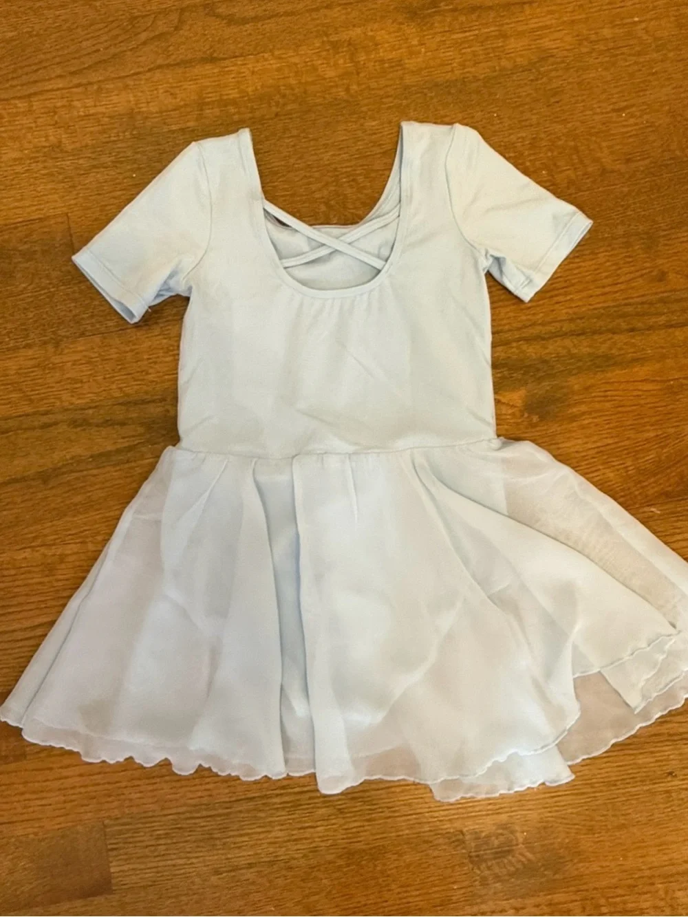 Elle Baby Blue Short Sleeve Peplum Dress